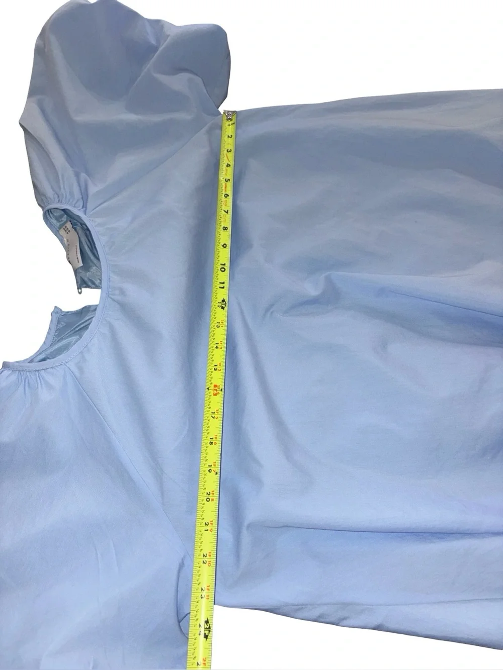 ASOS Design Light Blue Puff Sleeve Smock Dress Size US 10 - Picture 8 of 9